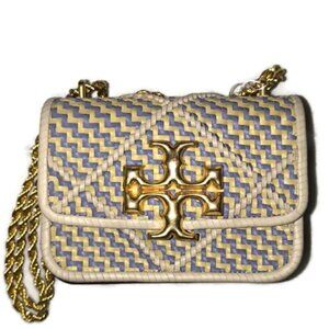 TORY BURCH Small Eleanor Diamond Woven Braided Leather Shoulder Bag